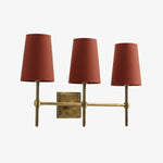 Carica l'immagine nella visualizzazione Galleria, Lampada da Parete con Paralumi in Lino Bianco Derlina – Lampada Retrò Multi-Testa in Metallo