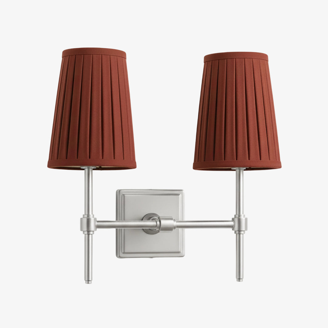 Lampada da Parete con Paralumi in Lino Bianco Derlina – Lampada Retrò Multi-Testa in Metallo