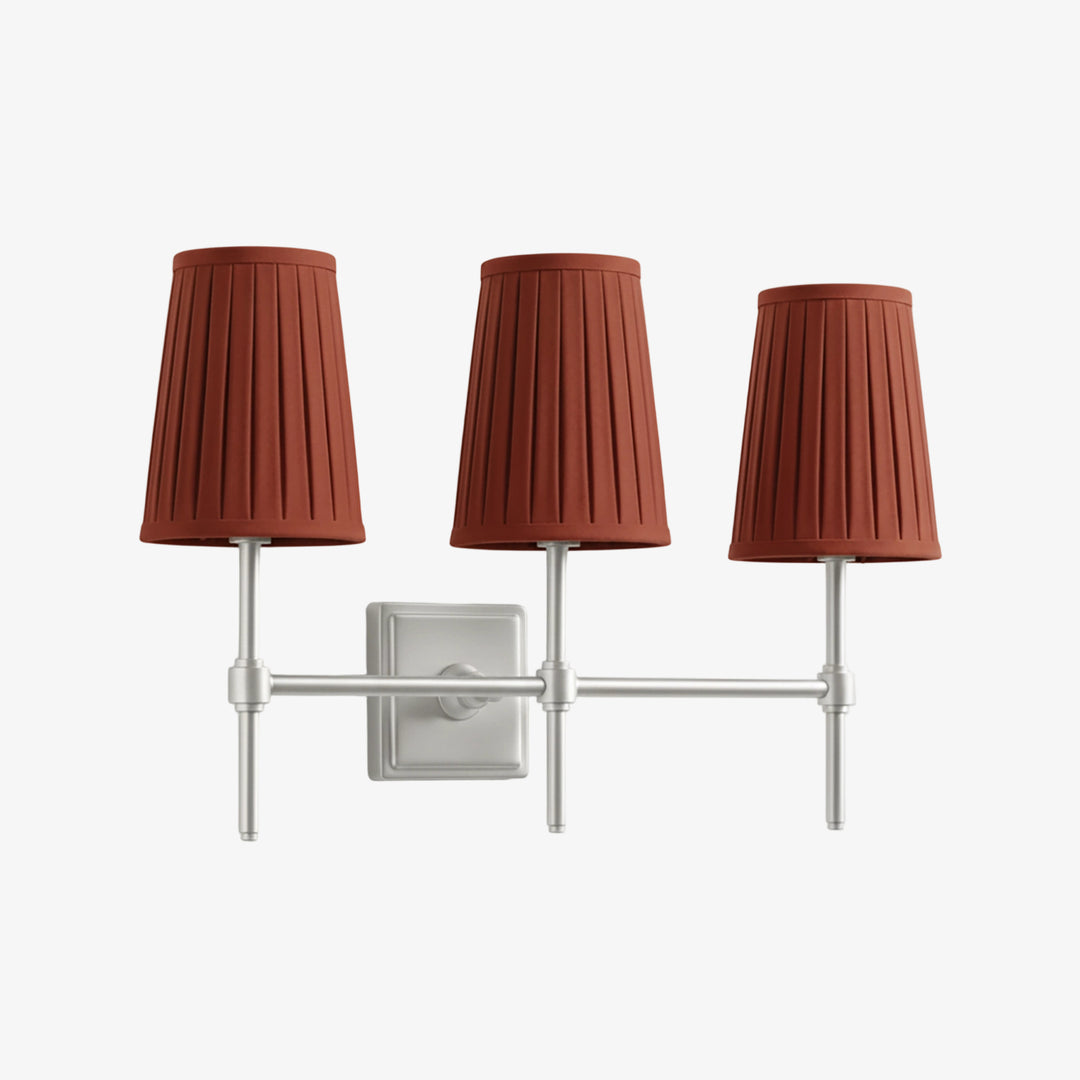 Lampada da Parete con Paralumi in Lino Bianco Derlina – Lampada Retrò Multi-Testa in Metallo