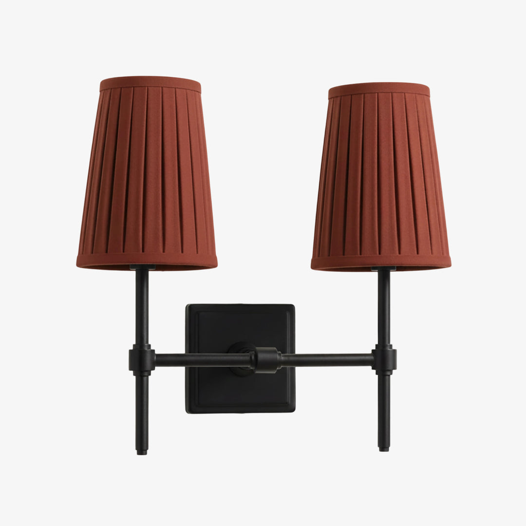 Lampada da Parete con Paralumi in Lino Bianco Derlina – Lampada Retrò Multi-Testa in Metallo