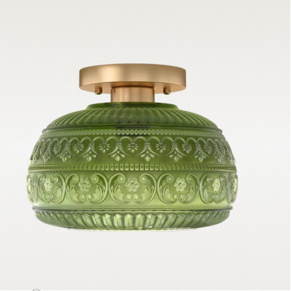 Ixionis Geëtst Gegraveerd Patroon Glas Opbouw Plafondlamp