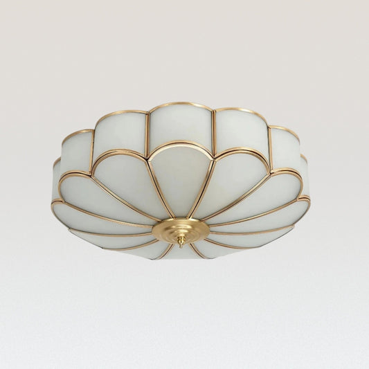 Lámpara de techo vintage Cleo con vidrio floral
