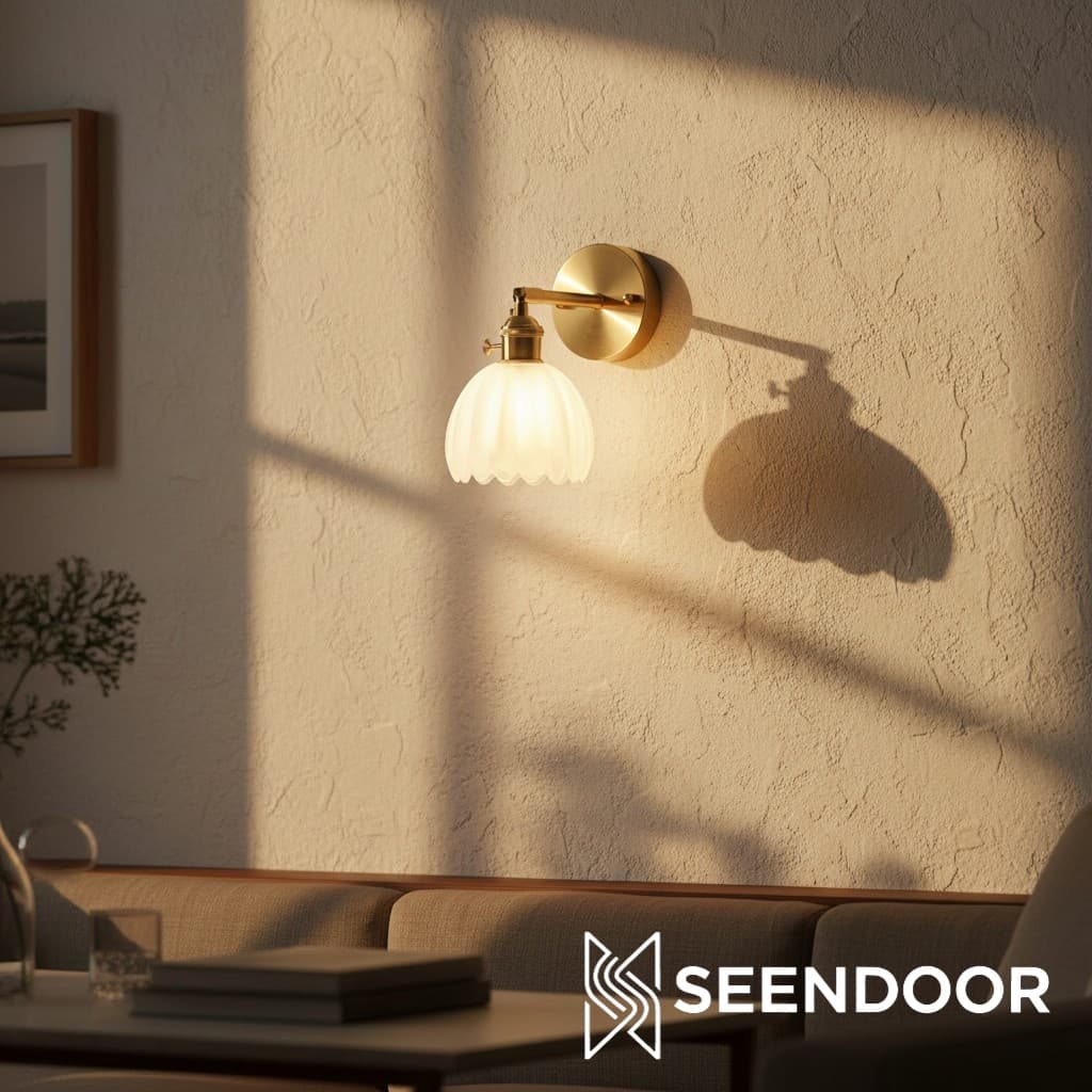 Gannon Vintage Lotus glazen wandlamp