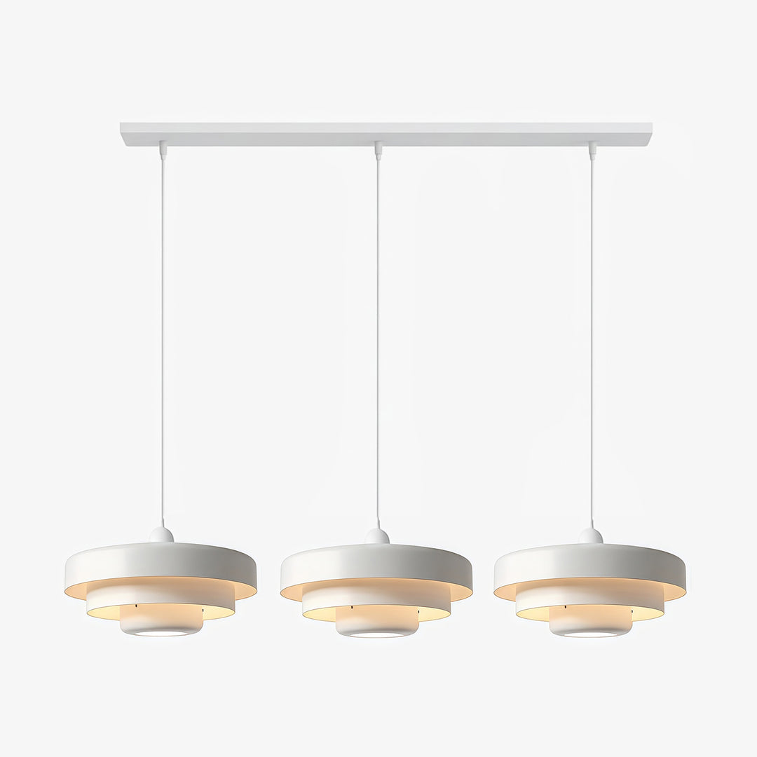 Lámpara Colgante de Disco Macaron de Tres Capas Moderna Malero - Iluminación Minimalista de Diseño para Comedor N52