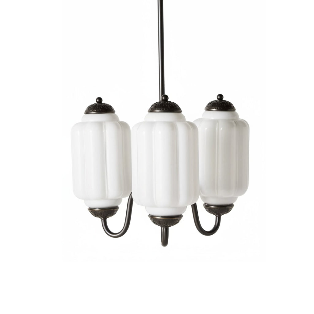 Eloise Vintage Glass Chandelier - Milk Glass Home Accent