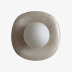Load image into Gallery viewer, Oria Modern Square or Round Jade Wall Lamp with Alabaster Shade for Bedroom or Bathroom Vanity
