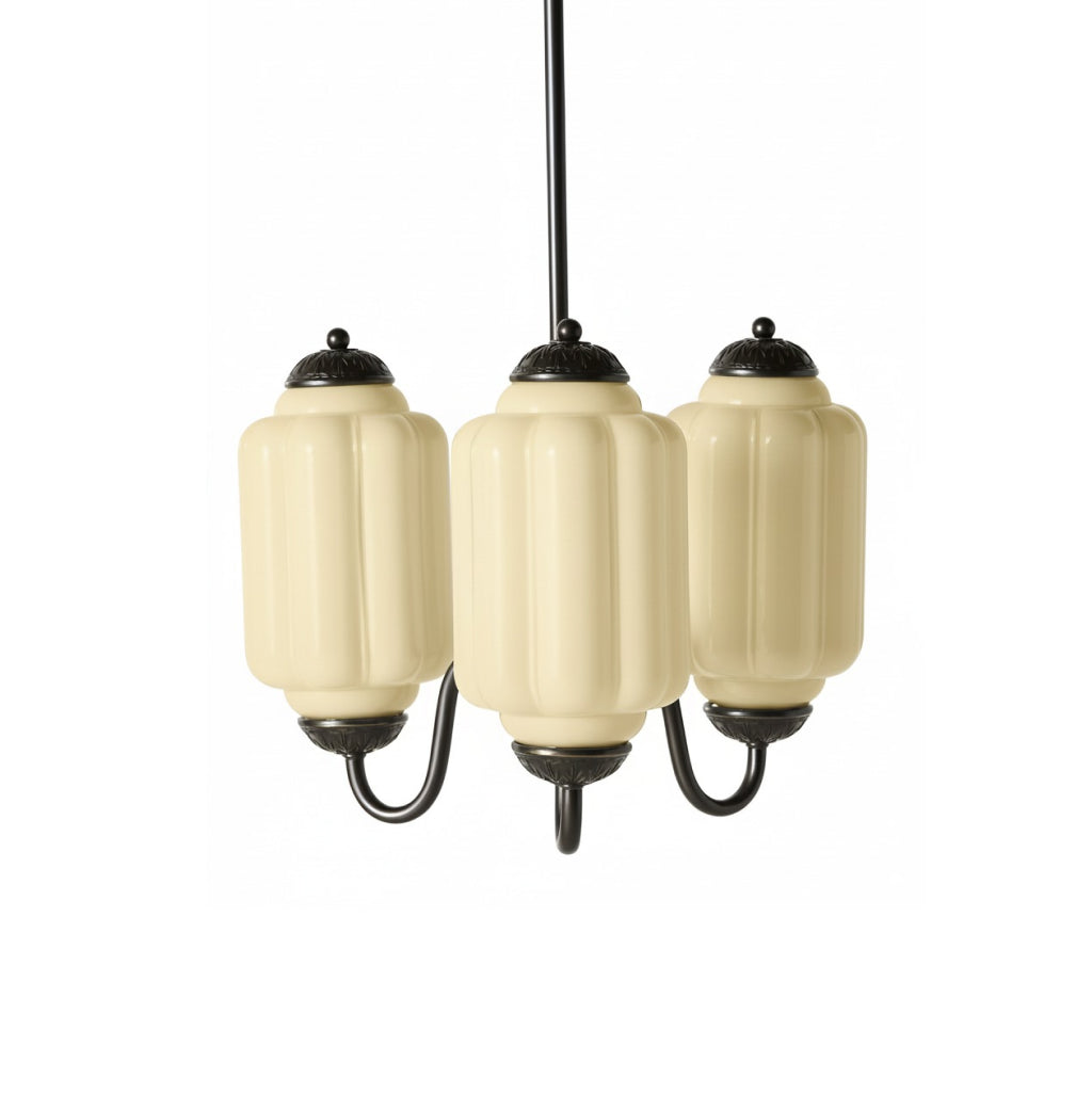 Eloise Vintage Glass Chandelier - Milk Glass Home Accent