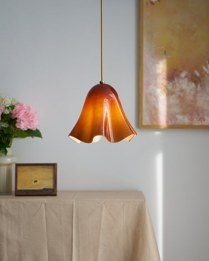 Bellina Artistic Glass Pendant Light - Modern Bloom Inspired Hanging Ceiling Lamp
