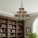 Bild in der Galerieansicht laden, Talonis Mehrfach-Leuchten Stoff Kronleuchter - Elegante Metall gebogene Arme für Esszimmer und Wohnzimmer