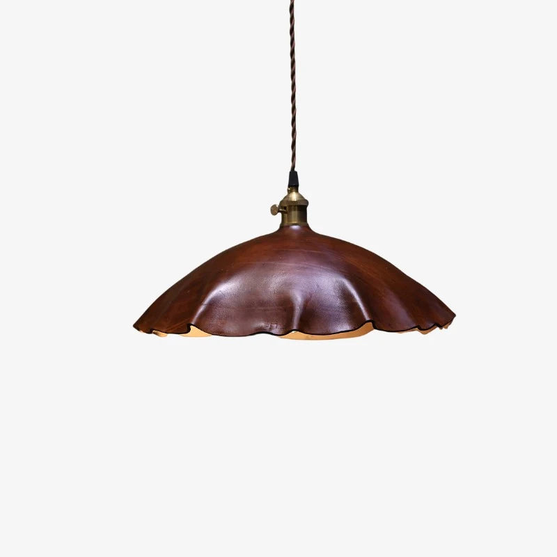 Brown leather pendant lamp product view