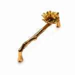 Carica l'immagine nella visualizzazione Galleria, Folded Flower brass cabinet handle with 5.0 in c-c / 12.8 cm c-c mounting