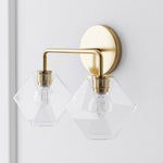 Load image into Gallery viewer, Talvior Geometric Modern Bathroom Sconce - Faceted Shade Light in Luxe Finishes

