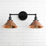 Load image into Gallery viewer, Conique Metal Industrial Wall Sconce with Dual Cone Shades - Vintage Metal Finish

