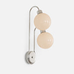 Afbeelding laden in galerijweergave, Close view of polished metal arm and milk coffee glass shade