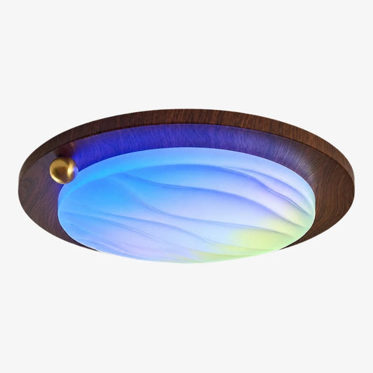 Walnut RGB Dynamic Sky Flush Mount Ceiling Light