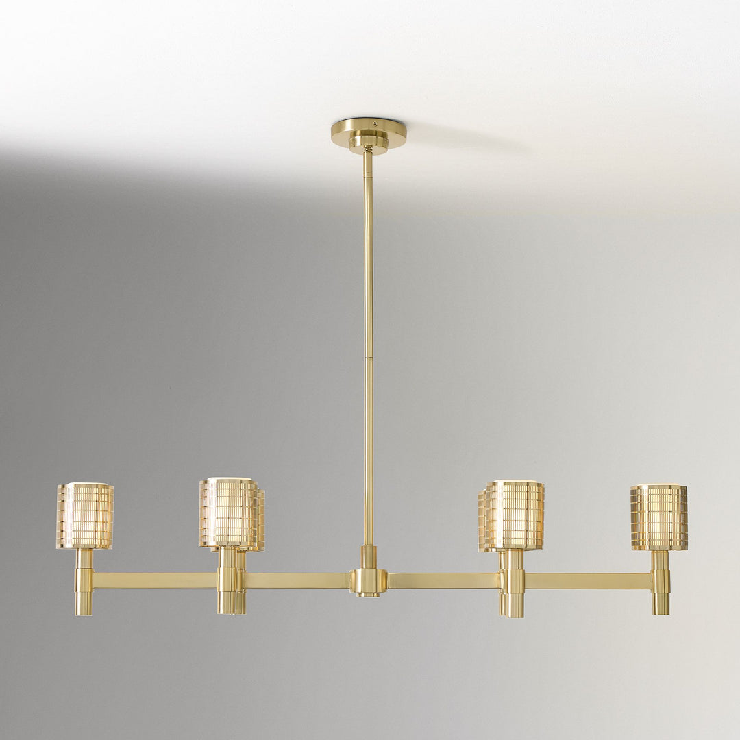 Galvia Champagne Bronze 6-Light Chandelier - Metal Adjustable