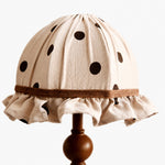 Cargar imagen en el visor de la Galería, French Vintage Polka Dot Fabric Table Lamp with White or Brown Trim