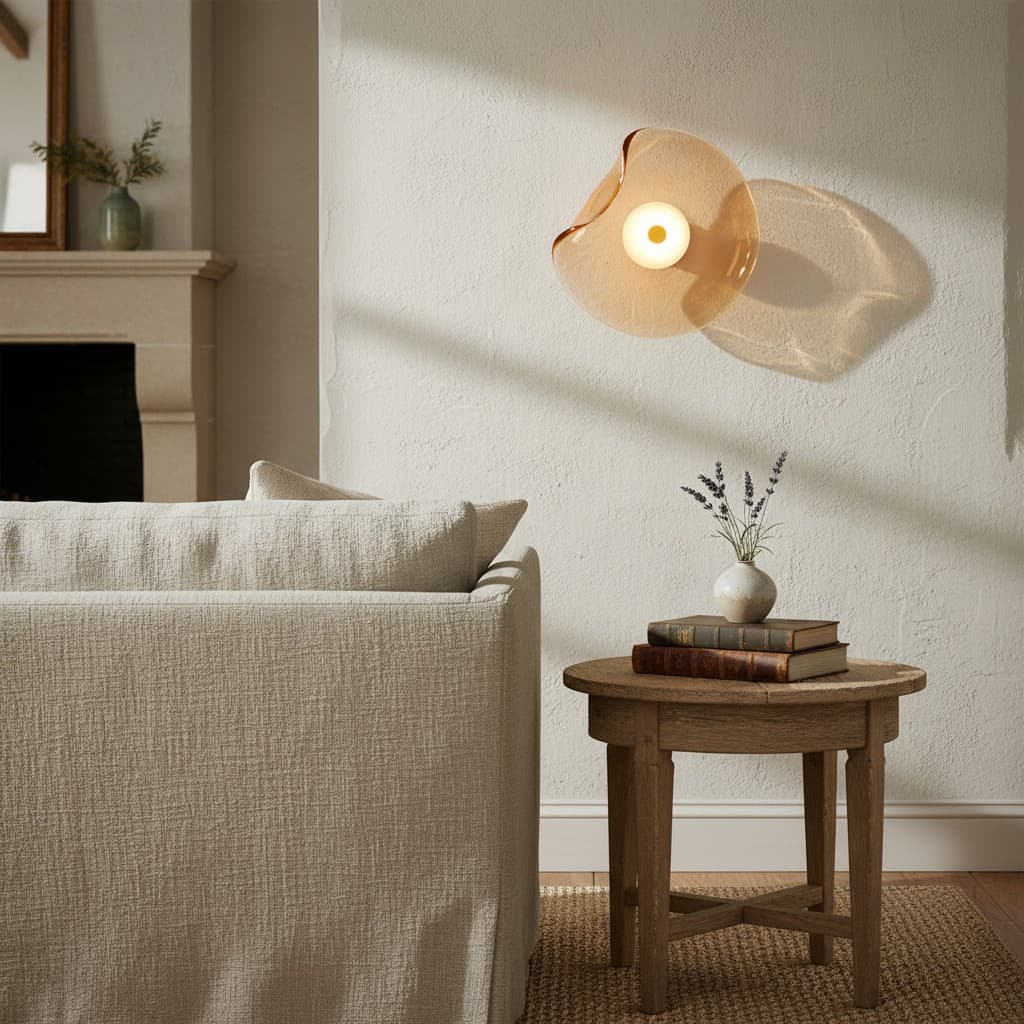 Lunacrest Gebogen Nebula Geïnspireerde Wandlamp – Artistieke Glazen Verlichting voor Hal