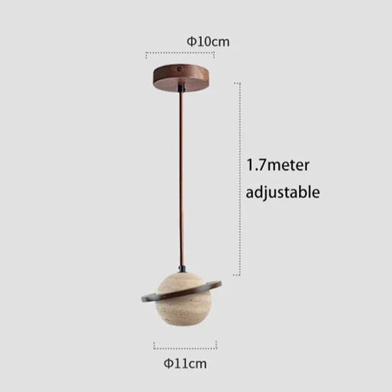 Travertine Planet Pendant Light