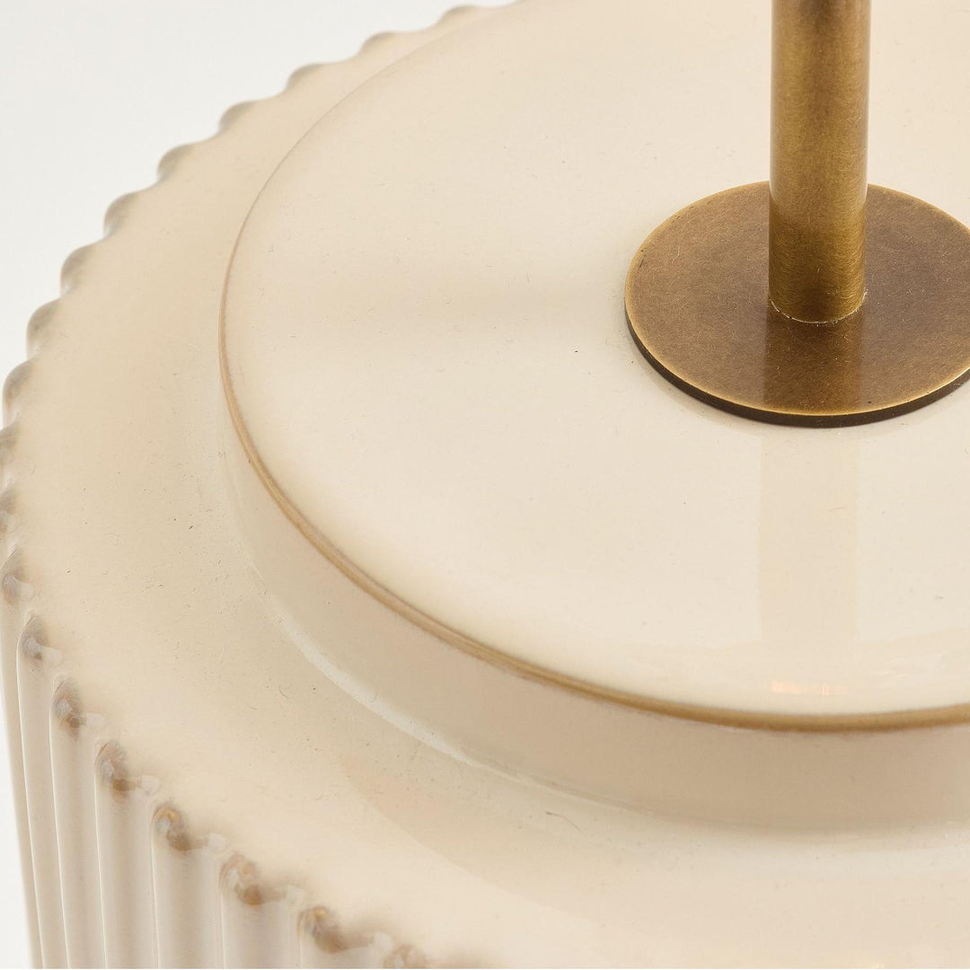 Ceruna minimalistische keramische tafellamp - keramische voet met een linnen lampenkap