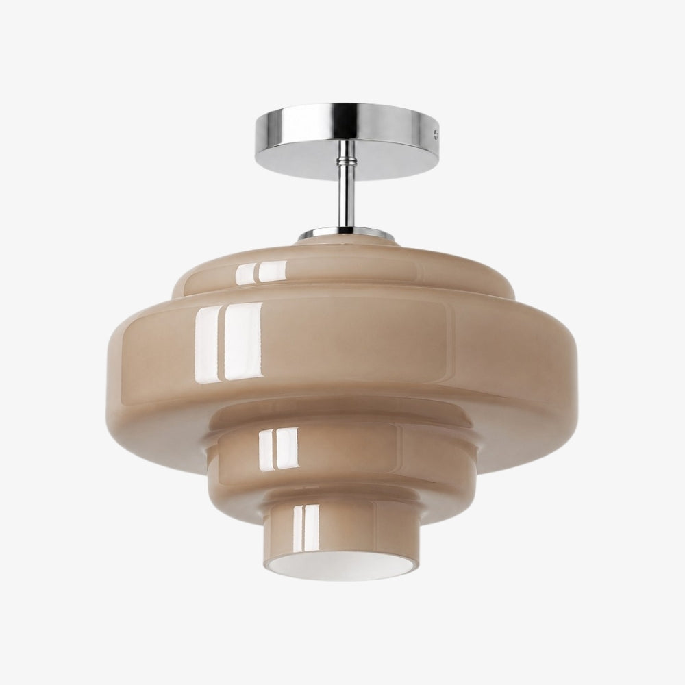 Koloro Glass Ceiling Light — Layered Rounded Design Lampshade for Hallway or Cloakroom
