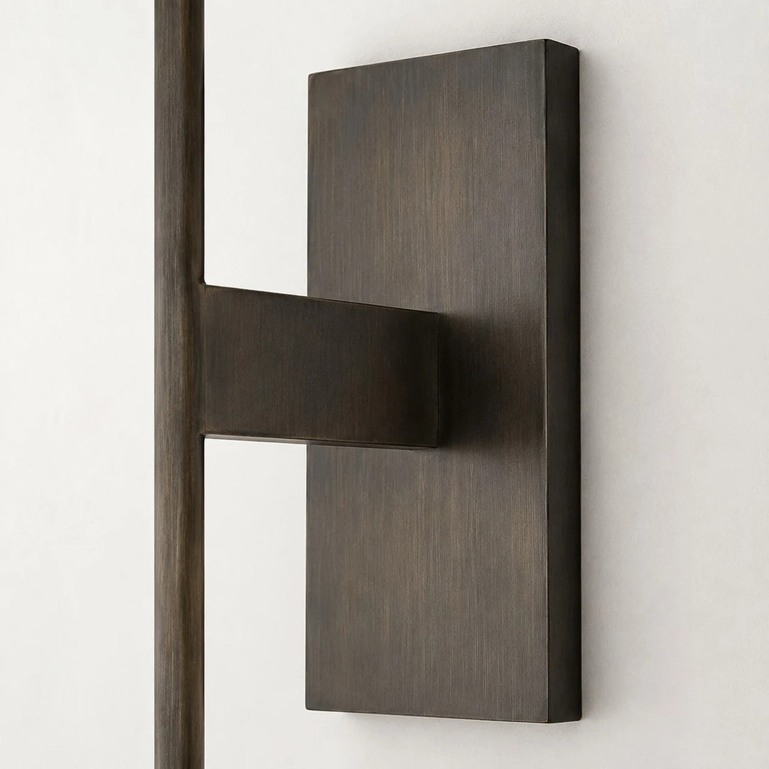 Matte black brass wall plate detail