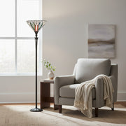 TF Astoria Lampa uplighter w stylu Tiffany – Teksturowany klosz szklany do domu i biura
