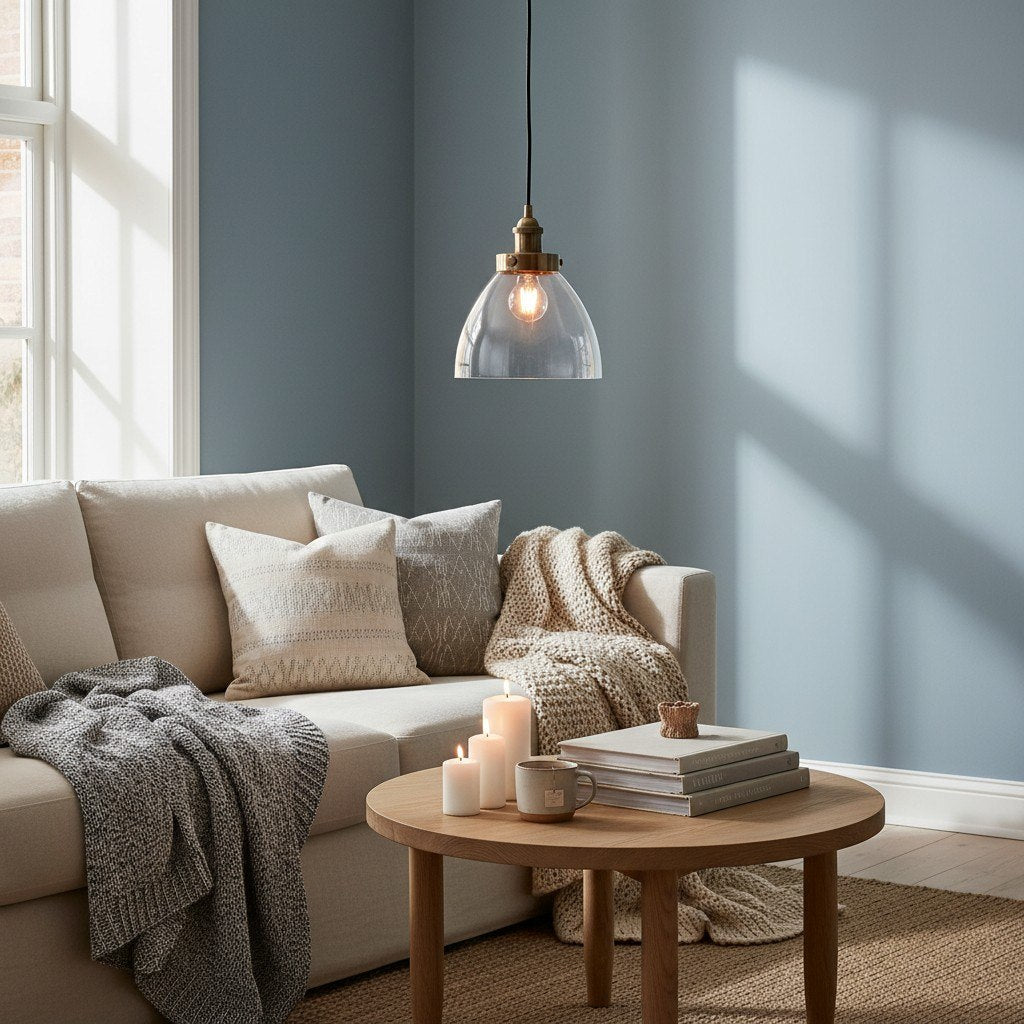 Novera Art Deco koepel verstelbare hoogte glazen kap hanglamp - Woonkamer