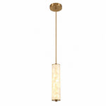 Load image into Gallery viewer, Nacrelith Capiz Shell Cylinder Brass Pendant Light - Nordic Bedroom Lighting