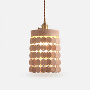 Natural leather pendant light on a white background