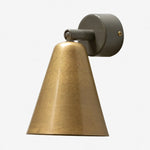 Cargar imagen en el visor de la Galería, Brass cone wall lamp with dark gray wall plate
