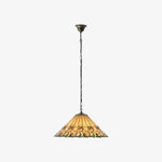 Load image into Gallery viewer, TF Jamelia Vintage Floral Stained Glass Dome Pendant Light for Dining Rooms