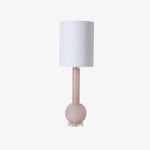 Load image into Gallery viewer, Savara Minimalist Table Lamp - Clean Glass Form with Fabric Shade for Bedrooms