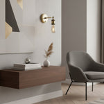 Load image into Gallery viewer, Vintage Hal Brass Adjustable Wall Light for Living Room
