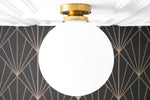 Load image into Gallery viewer, Glorica Glass 12 Inch Globe Ceiling Light - Frosted Glass Art Deco Pendant And Flush Mount
