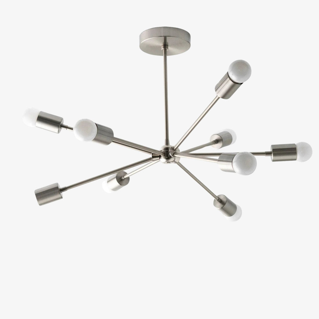 Mobilux Line Mid Century Sputnik Chandelier - Modern Brass Ceiling Light