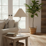 Load image into Gallery viewer, Rivlox Modern Geometric Fabric Table Lamp - Angled Zigzag Pattern for Office Lighting