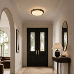 Cargar imagen en el visor de la Galería, Flush mount ceiling fan light in an entryway