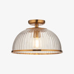 Load image into Gallery viewer, Luntra Ribbed Glass Uplighter Flush – Elegant Ceiling Light for Hallways and Bedrooms