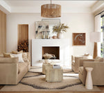 Load image into Gallery viewer, Dumora Antique Brass Drum Pendant Lamp - Farmhouse Style Lamp for Living Room
