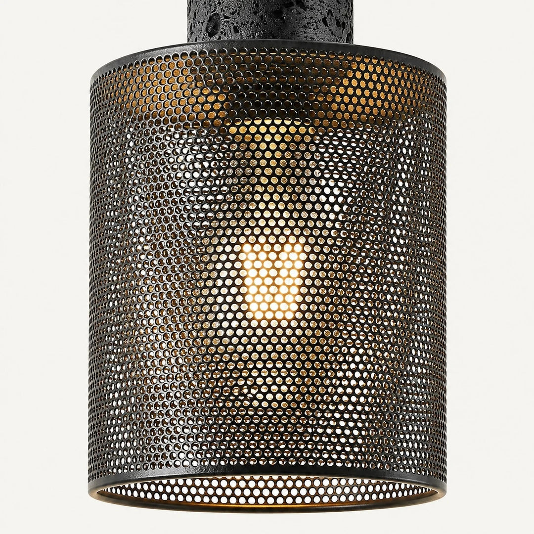 Textured Black Mesh Pendant Light 3