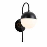 Carica l'immagine nella visualizzazione Galleria, Black modern milk glass wall lamp