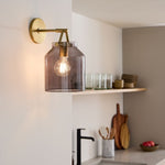 Load image into Gallery viewer, Hanton Modern Minimalist Brass and Glass Sconce – Damp Rated for Bathrooms
