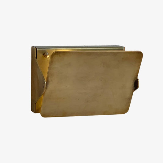 Aplique vintage de latón con tapa abatible - Estilo artístico metálico