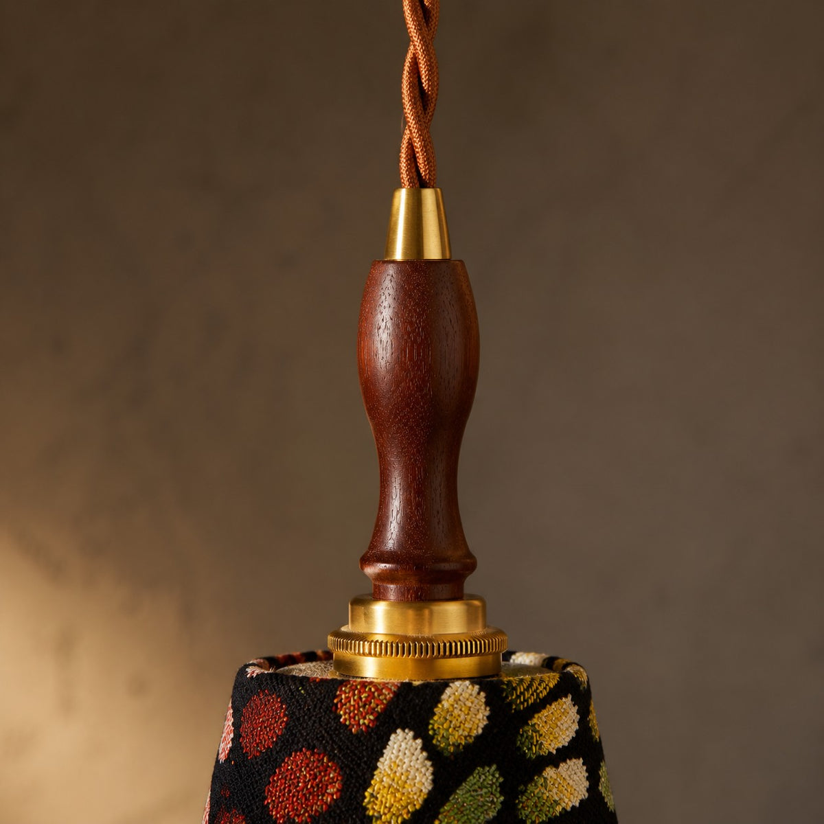 Patterned Fabric Fish-Line Pendant Light