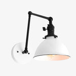 Load image into Gallery viewer, Conique Metal Vintage Industrial Swing Arm Wall Lamp - Adjustable Dome Shade for Study
