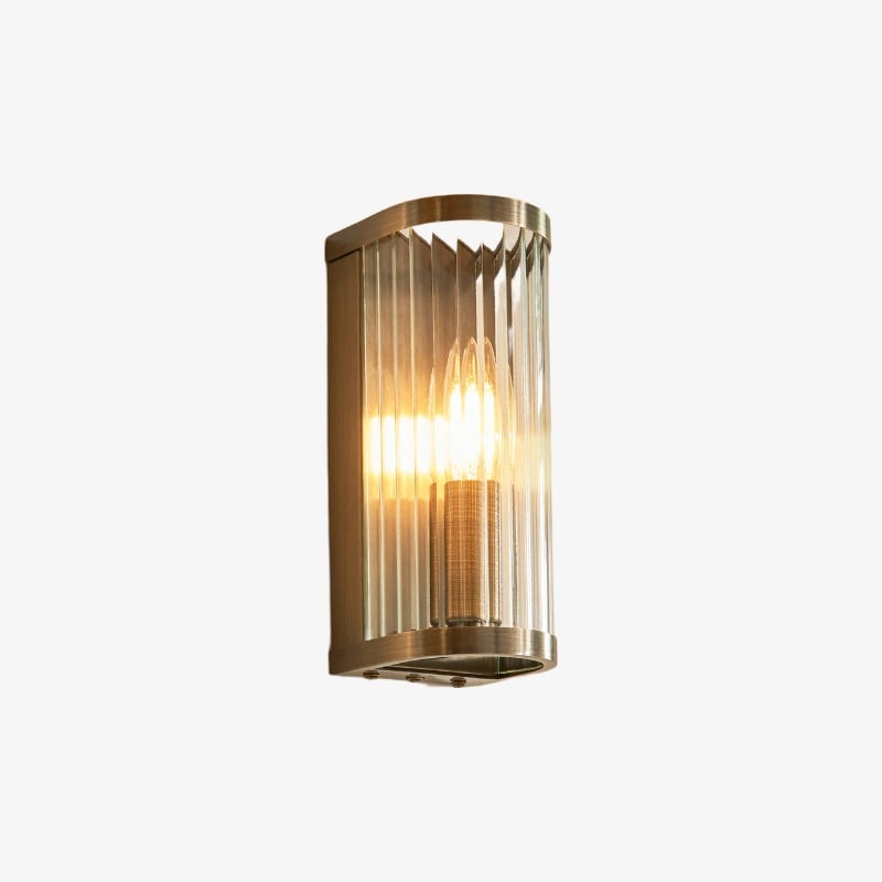 RibGlow Art Deco gerippte Glas-Wandleuchte – Vintage-inspirierte Wandlampe für Wohnzimmer