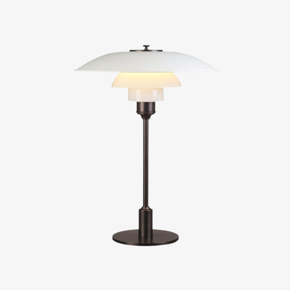 Lámpara de Mesa de Vidrio Multicapa Layora - Lámpara Moderna de Metal para Sala