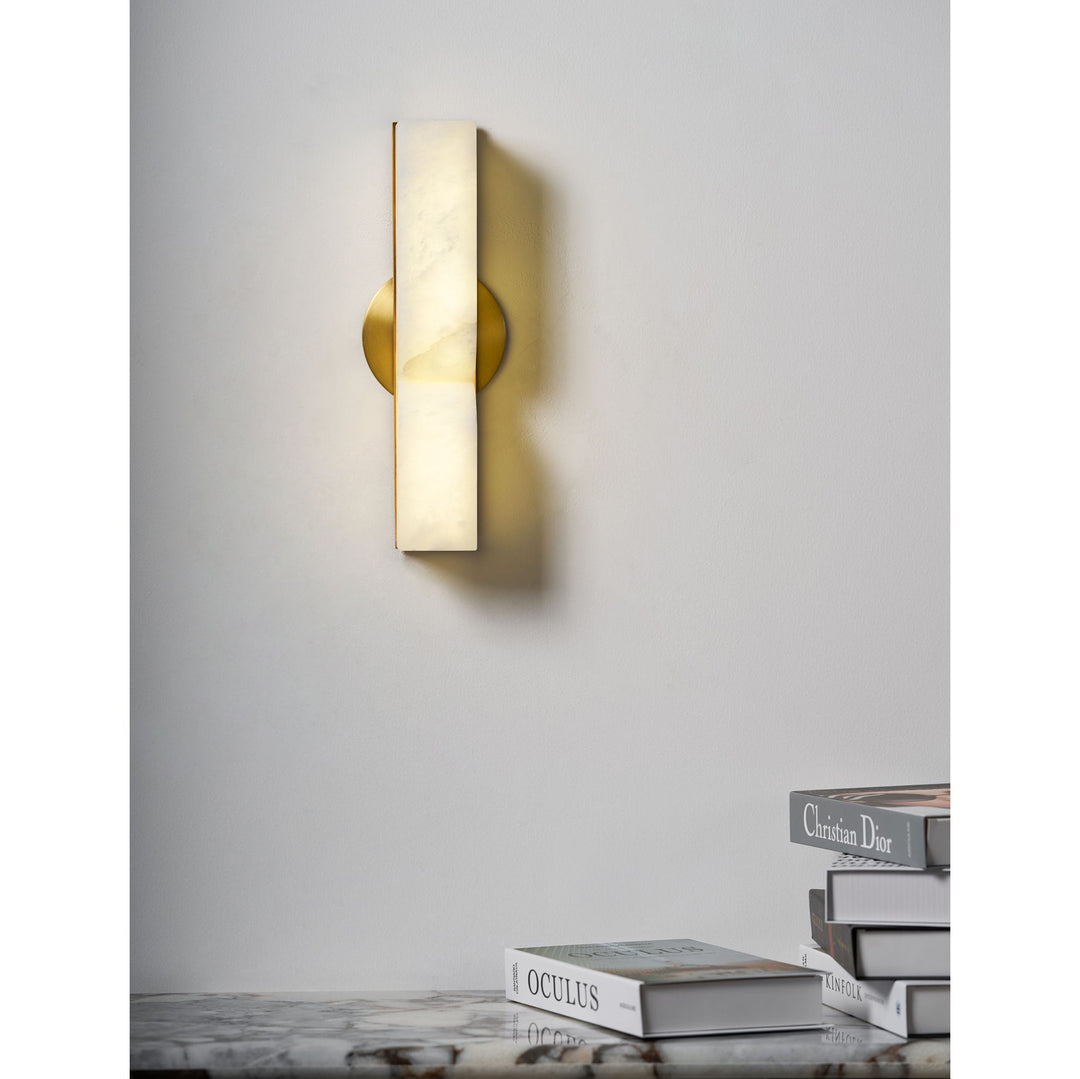 Rechteckige Alabaster-Wandleuchte