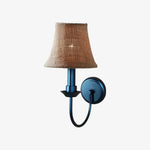 Carica l'immagine nella visualizzazione Galleria, Matte black wall sconce with A linen shade